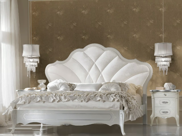 GIULIETTA - Wooden double bed with upholstered headboard by CASA +39 - view 2